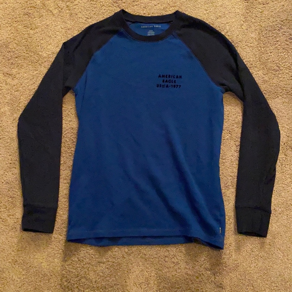 American Eagle Blue Long Sleeve T-Shirt - Men’s S